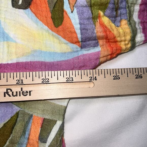 Soft Surroundings Shirt Size XL Multicolor Peregrine Tunic Blouse Fiery Strip LS - Picture 9 of 12